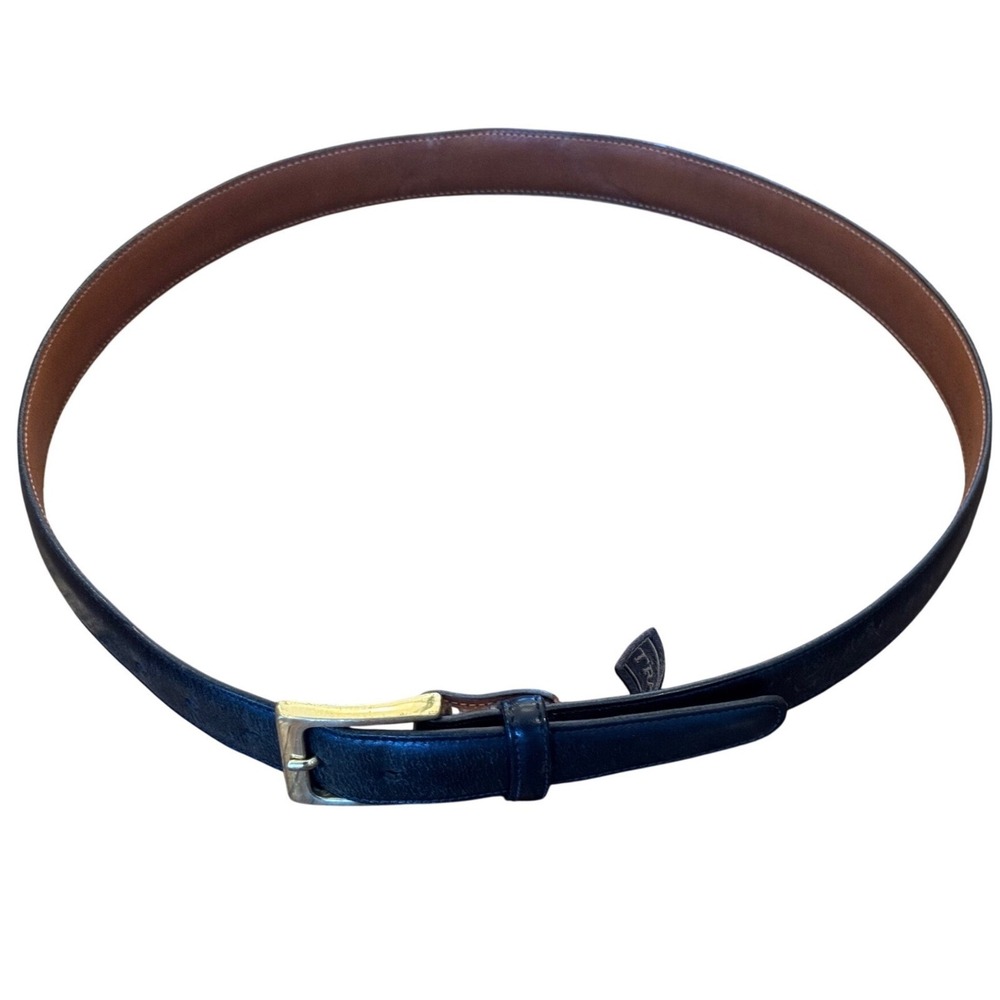 Trafalgar Cortina Black Leather Belt Gold Buckle Mens Size 36 90 Baltic Leather